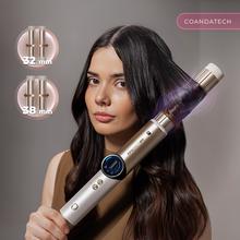 AirGlam 14in1 Flex Champagne Brosse soufflante, avec 14 accessoires, fonction Flex, écran numérique et étui en cuir