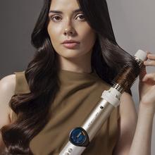 AirGlam 14in1 Flex Champagne Cepillo moldeador, con 14 accesorios, función flex, pantalla digital y estuche de cuero