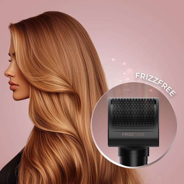 AirGlam 14in1 Flex Black Cepillo moldeador AirGlam 14in1 Flex Champagne, con 14 accesorios, función flex, pantalla digital y estuche de cuero