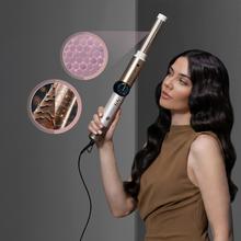 AirGlam 14in1 Flex Black Cepillo moldeador, con 14 accesorios, función flex, pantalla digital y estuche de cuero
