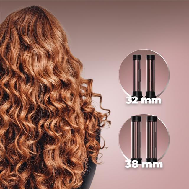 AirGlam 14in1 Flex Black Cepillo moldeador AirGlam 14in1 Flex Champagne, con 14 accesorios, función flex, pantalla digital y estuche de cuero