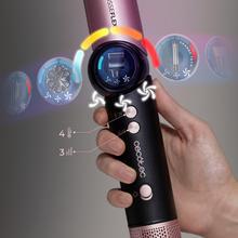 AirGlam 14in1 Flex Black Cepillo moldeador, con 14 accesorios, función flex, pantalla digital y estuche de cuero