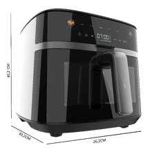 Cecofry&Crunch 8000 Motor BLDC  8L y 1800W con doble elemento calefactor Temperatura ajustable y temporizador. Pantalla a color y ventana de visibilidad.