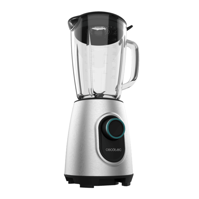 Vista frontal de la batidora CECOTEC Power Black Titanium 2300MAX Inox