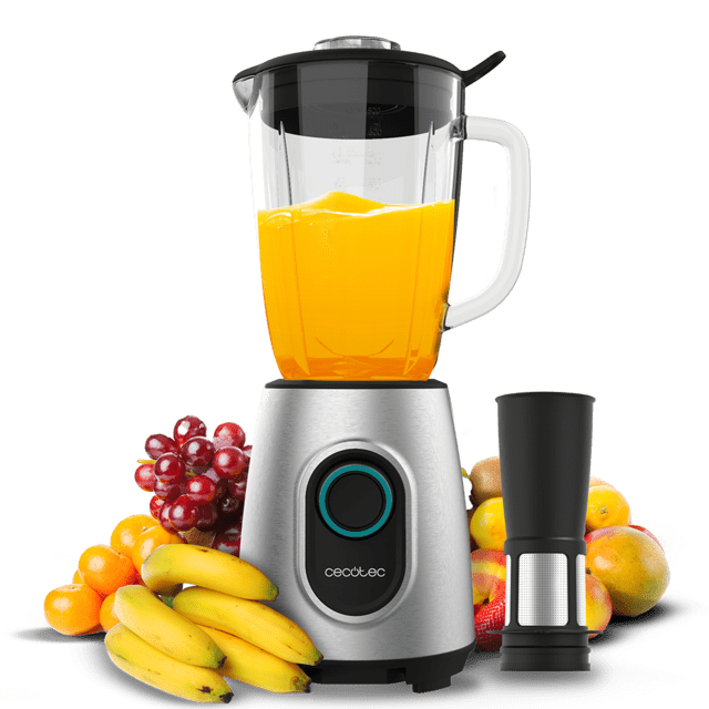 Power Black Titanium 2300MAX Inox Batidora de vaso con acabados en acero inoxidable de 2300 W de maxima potencia, con cuchilla con recubrimiento de titanio negro y 1,8 L de capacidad. Incluye filtro para licuados sin pulpa.