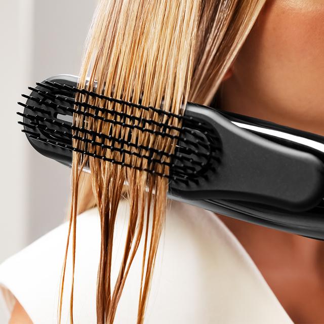 AirLisse 6in1 Premium: Plancha de Pelo con Aire, 13m/s de flujo de aire, 112.000 rpm, Función Plasma, Motor Brushless, Incluye 6 Accesorios, Cepillo convencional incluido, Estuche premium