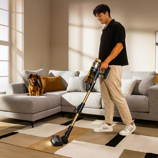 Conga Rockstar RS90 Pet Flex Aspirador escoba sin cables con 600 W y 160 AW de potencia de succión. 40 kPa. Modo Auto. Cepillo para animales y tubo flexible. Limpia hasta 140 m2 sin parones en modo Eco.