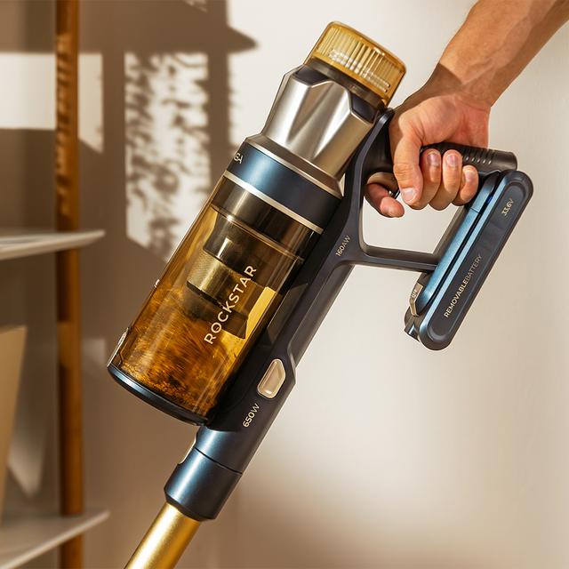 Conga Rockstar RS90 Pet Flex Aspirador escoba sin cables con 600 W y 160 AW de potencia de succión. 40 kPa. Modo Auto. Cepillo para animales y tubo flexible. Limpia hasta 140 m2 sin parones en modo Eco.