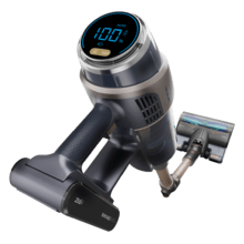 Conga Rockstar RX90 AI AquaPet Flex Aspirador escoba sin bolsa sin cables con Máxima potencia de succión de 350 AW y ultrapotencia de 850 W. 100 minutos de autonomía. Inteligencia Artificial. Cepillo HairLess antienredos. Tubo flexible y kit de accesorios completo.