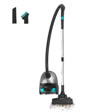 Conga Powerbag 2000 Compact Plus Aspirador de trineo de 800 W de potencia. Con bolsa. Máxima capacidad de la bolsa de hasta 2 L con filtrado de alta eficiencia y tubo telescópico metálico. Incluye accesorios aptos para muebles y esquinas que permiten la limpieza de las zonas más complicadas.