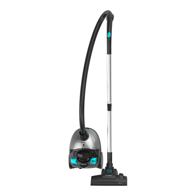 Conga Powerbag 2000 Compact Plus Aspirador de trineo de 800 W de potencia. Con bolsa. Máxima capacidad de la bolsa de hasta 2 L con filtrado de alta eficiencia y tubo telescópico metálico. Incluye accesorios aptos para muebles y esquinas que permiten la limpieza de las zonas más complicadas.