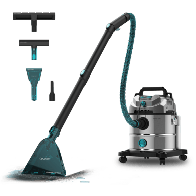 Conga CarpetClean 20000 Pro Ultra Nettoyeur de taches Fonction 2 en 1 avec une grande capacité de 20 L, qui permet d'aspirer à la fois les solides et les liquides. 1600 W et 21 kPa de puissance.