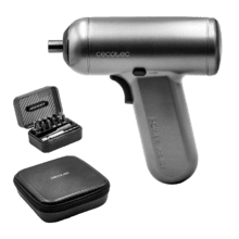 Parafusadeira elétrica Cosmos Spin com estojo premium e uma ampla variedade de pontas para todos os tipos de trabalhos.