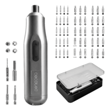 Cosmos Gyro Schraubendreher – Elektrischer Schraubendreher mit einer großen Auswahl an 4-mm- und 6,35-mm-Bits für alle Arten von Arbeiten.