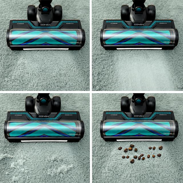 Conga Rockstar RX50 Pet Flex Diamond Aspirador escoba sin cables sin bolsa máxima potencia de succión de 300 AW y ultrapotencia de 780 W. 90 minutos de autonomía. Cepillo HairLess antienredos. Tubo flexible y kit de accesorios completo. Incluye cepillo para animales.