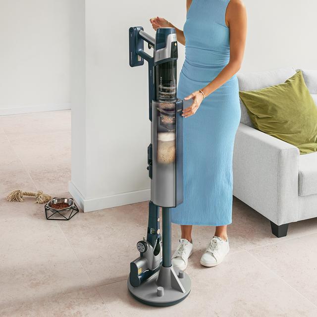 RZ90 AI AquaPet Flex Connected Aspirador escoba sin cables con base de autovaciado. 310 AW y 850 W. Tubo flexible. Inteligencia Artificial y contador de partículas. APP. Cepillo de animales y accesorio WaterTank de fregado.