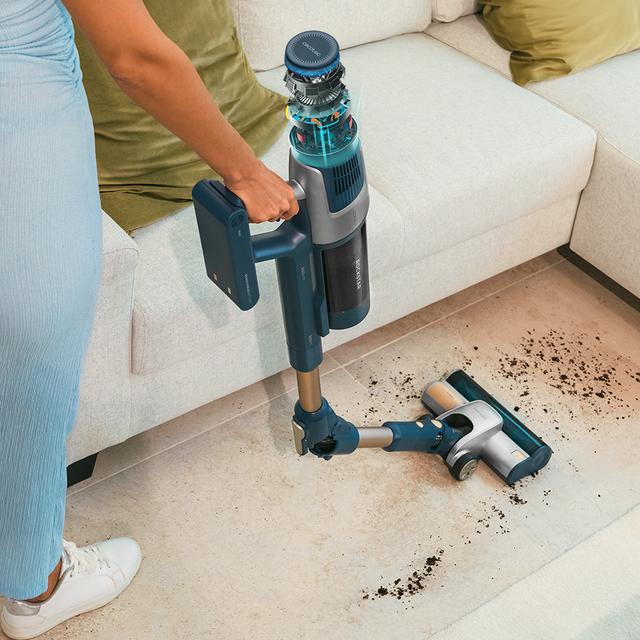 RZ90 AI AquaPet Flex Connected Aspirador escoba sin cables con base de autovaciado. 310 AW y 850 W. Tubo flexible. Inteligencia Artificial y contador de partículas. APP. Cepillo de animales y accesorio WaterTank de fregado.