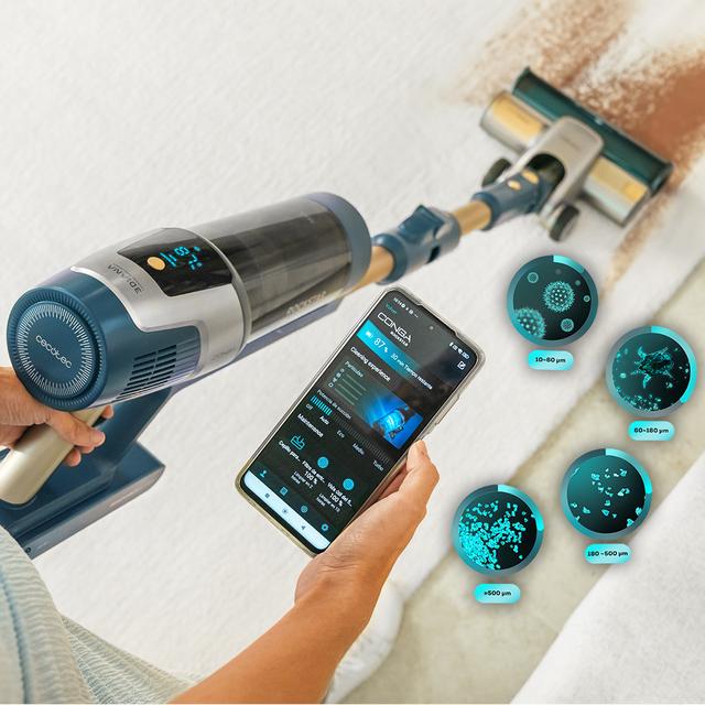 RZ90 AI AquaPet Flex Connected Aspirador escoba sin cables con base de autovaciado. 310 AW y 850 W. Tubo flexible. Inteligencia Artificial y contador de partículas. APP. Cepillo de animales y accesorio WaterTank de fregado.