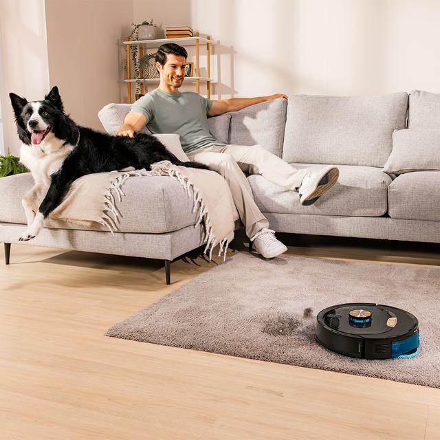 Conga M100 Spin AI Robot aspirador con mopas giratorias elevables. Inteligencia Artificial y 20000 Pa de succión. Cepillo de silicona antienredos. Autonomía hasta 220 m2. Control App 3.0.