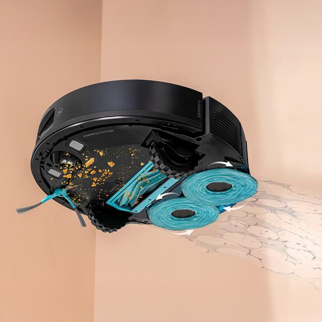 Conga Y100 Spin AI Robot aspirador con Navegación láser. 20000 Pa de presión de succión. Cubre hasta 220 m². Cepillo de silicona especial para casas con mascotas. Base de autovaciado con bolsa de polvo.