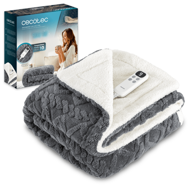 HeatConfort Luma (200 x 180) Manta eléctrica 200x180 con Apagado Automático y 10 Niveles de Temperatura Ajustables. Sherpa.