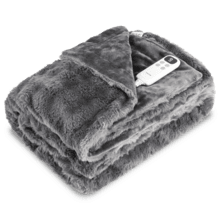 HeatConfort Noa (180 x 130) Manta eléctrica 180x130 con Apagado Automático y 10 Niveles de Temperatura Ajustables. Faux fur.