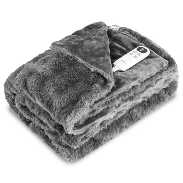 HeatConfort Noa (160 x 130) Manta eléctrica 160x130 con Apagado Automático y 10 Niveles de Temperatura Ajustables. Faux Fur.