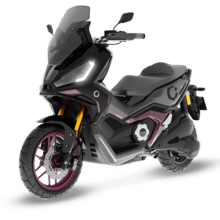 Cecotec Vulcano Executive Series Con una potencia máxima de 17000W y hasta 200Km de autonomía, la Vulcano XT mantiene las prestaciones del modelo original incorporando mejoras en seguridad, rendimiento, conectividad y confort. Equipada con frenos ABS, display con sincronización móvil y cargador integrado Tipo 2. Homologada L3eB (equivalente a 125 cc).