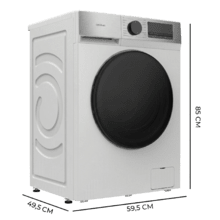 Bolero DressCode 7450 Inverter Lavadora blanca de 7 kg de capacidad y 1200 rpm, 16 programas, Clase A-10 %, motor Inverter Plus, elegante panel inox, SteamMax, Drum Clean, Allergy Care, Pearl Drum, Delay Start, Función Silence, Stop&Go y KidLock.