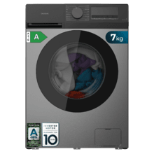 Bolero DressCode 7450 Inverter Steel Lavadora steel de 7 kg de capacidad y 1200 rpm, 16 programas, Clase A-10 %, motor Inverter Plus, elegante panel inox, SteamMax, Drum Clean, Allergy Care, Pearl Drum, Delay Start, Función Silence, Stop&Go y KidLock.