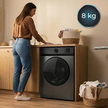 Bolero DressCode 8450 Inverter Steel Lavadora steel de 8 kg de capacidad y 1400 rpm, 16 programas, Clase A-20 %, motor Inverter Plus, elegante panel inox, SteamMax, Drum Clean, Allergy Care, Pearl Drum, Delay Start, Función Silence, Stop&Go y Kid Lock.