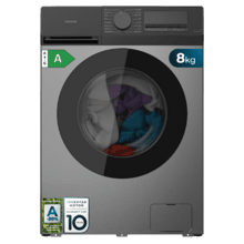 Bolero DressCode 8450 Inverter Steel Lavadora blanca de 8 kg de capacidad y 1400 rpm, 16 programas, Clase A-20 %, motor Inverter Plus, elegante panel inox, SteamMax, Drum Clean, Allergy Care, Pearl Drum, Delay Start, Función Silence, Stop&Go y Kid Lock.