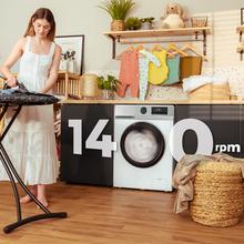 Bolero DressCode 9450 Inverter Lave-linge blanc d'une capacité de 9 kg, 1400 tr/min, 16 programmes, classe A-10 %, moteur Inverter Plus, élégant panneau en acier inoxydable, SteamMax, Drum Clean, Allergy Care, Pearl Drum, départ différé, fonction Silence, Stop&Go et Kid Lock.