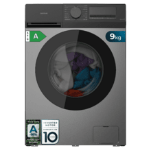 Bolero DressCode 9450 Inverter Steel Lavadora blanca de 9 kg de capacidad y 1400 rpm, 16 programas, Clase A-10 %, motor Inverter Plus, elegante panel inox, SteamMax, Drum Clean, Allergy Care, Pearl Drum, Delay Start, Función Silence, Stop&Go y Kid Lock.