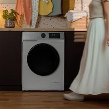 Bolero DressCode 10450 Inverter Lave-linge blanc d'une capacité de 10 kg, 1410 tr/min, 16 programmes, classe A-10 %, moteur Inverter Plus, élégant panneau en acier inoxydable, SteamMax, Drum Clean, Allergy Care, Pearl Drum, départ différé, fonction Silence, Stop&Go et Kid Lock.