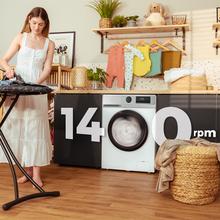 Bolero DressCode 10450 Inverter Lave-linge blanc d'une capacité de 10 kg, 1410 tr/min, 16 programmes, classe A-10 %, moteur Inverter Plus, élégant panneau en acier inoxydable, SteamMax, Drum Clean, Allergy Care, Pearl Drum, départ différé, fonction Silence, Stop&Go et Kid Lock.