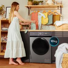 Bolero DressCode 10450 Inverter Steel Lavadora steel de 10 kg de capacidad y 1400 rpm, 16 programas, Clase A-10 %, motor Inverter Plus, elegante panel inox, SteamMax, Drum Clean, Allergy Care, Pearl Drum, Delay Start, Función Silence, Stop&Go y Kid Lock.