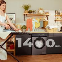 Bolero DressCode 12450 Inverter Steel Lavadora de 12 kg de capacidad y 1400 rpm, 16 programas, Clase A-20 %, motor Inverter Plus, elegante panel inox, SteamMax, Drum Clean, Allergy Care, Pearl Drum, Delay Start, Función Silence, Stop&Go y Kid Lock.