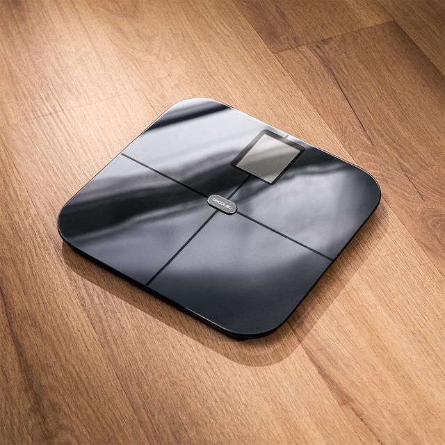 Surface Precision Smart Balança de Casa de Banho Inteligente com App, Bluetooth e 24 Parâmetros, 30x30 cm, 180 kg Máx.