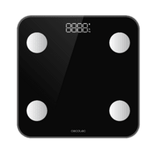 Surface Precision Smart Balança de Casa de Banho Inteligente com App, Bluetooth e 24 Parâmetros, 30x30 cm, 180 kg Máx.