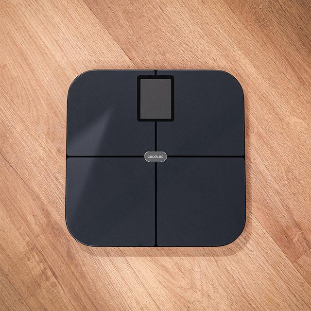 Surface Precision Smart Balança de Casa de Banho Inteligente com App, Bluetooth e 24 Parâmetros, 30x30 cm, 180 kg Máx.