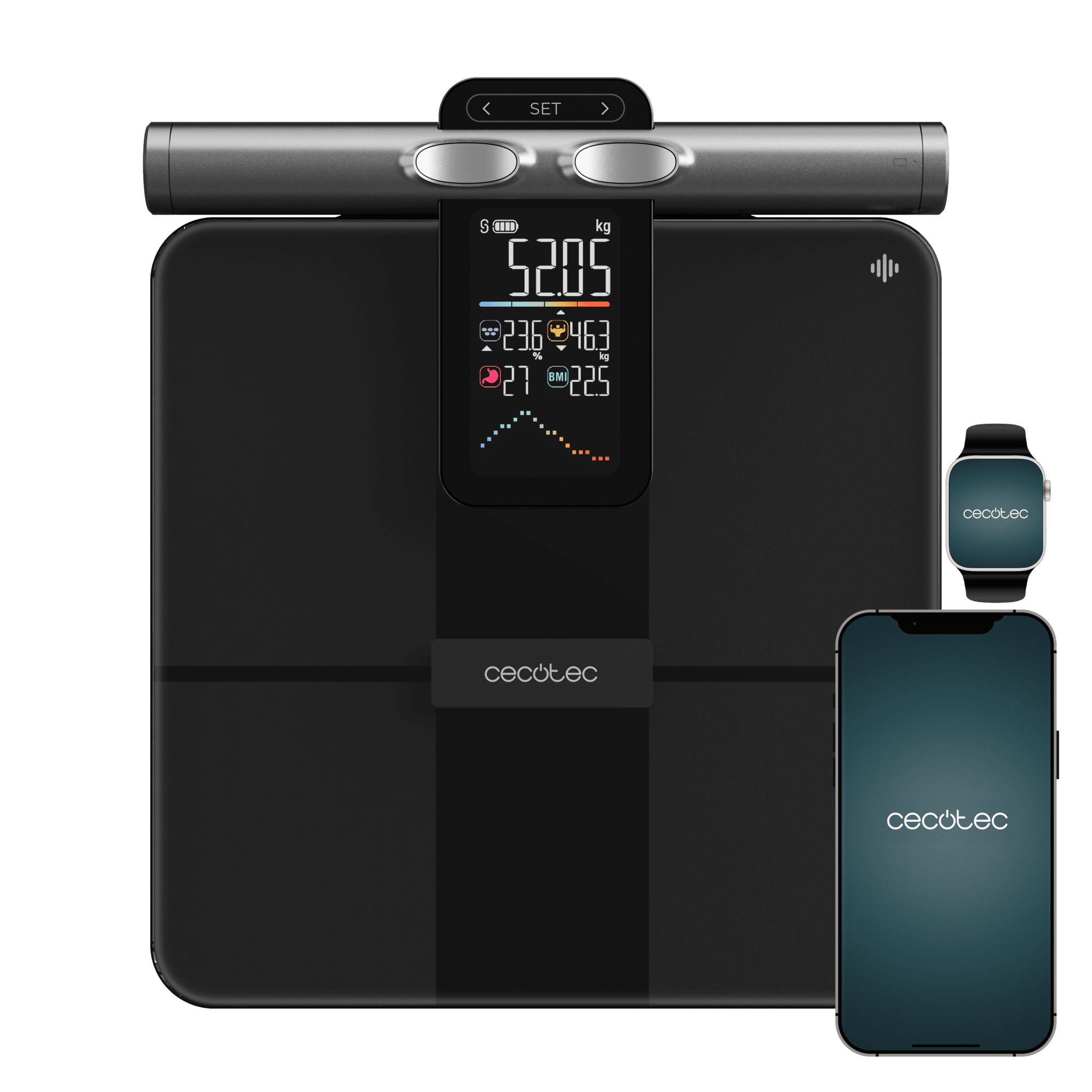 Báscula de baño Cecotec Surface Precision HealthySmart Pro con app y pantalla LCD