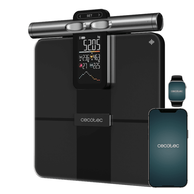 Surface Precision HealthySmart Pro Báscula de Baño Premium con App, Tecnología BIA, 25 Parámetros, Pantalla LCD y 8 Sensores de Alta Precisión