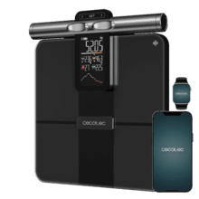 Surface Precision HealthySmart Pro Báscula de Baño Premium con App, Tecnología BIA, 25 Parámetros, Pantalla LCD y 8 Sensores de Alta Precisión