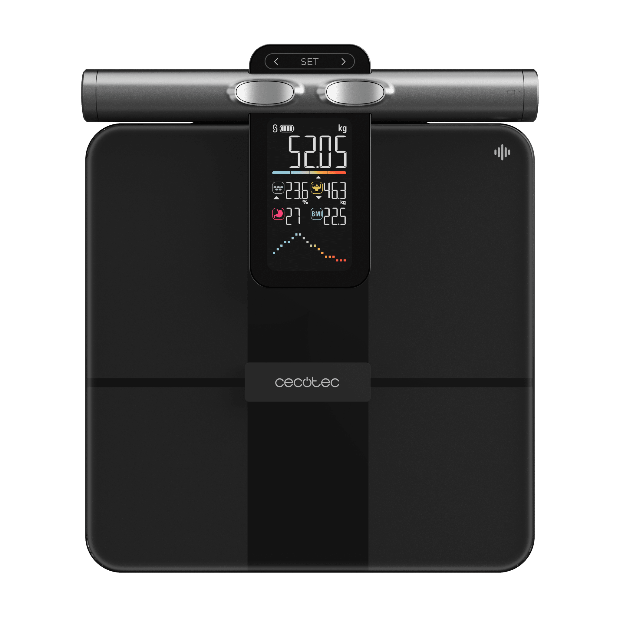 Báscula Cecotec HealthySmart Pro en color negro con pantalla central