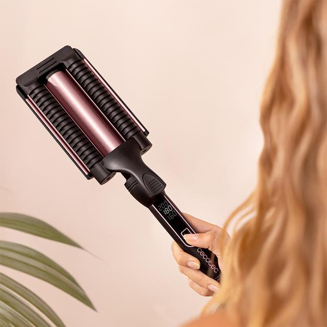 RitualCare 1000 Summer Waves Plancha de Pelo de Ondas Surferas con 3 Barriles con revestimiento de cerámica, 25 mm, y 3 Temperaturas Ajustables