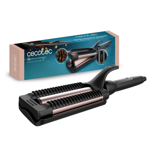 RitualCare 1000 Summer Waves Plancha de Pelo de Ondas Surferas con 3 Barriles con revestimiento de cerámica, 25 mm, y 3 Temperaturas Ajustables