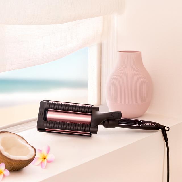 RitualCare 1000 Summer Waves Plancha de Pelo de Ondas Surferas con 3 Barriles con revestimiento de cerámica, 25 mm, y 3 Temperaturas Ajustables
