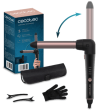 SurfCare 3200 TwistWaves Fer à boucler de 32 mm, avec un coude à 90 degrés qui assure un plus grand confort d'utilisation, avec gant thermique, étui et 2 pinces.