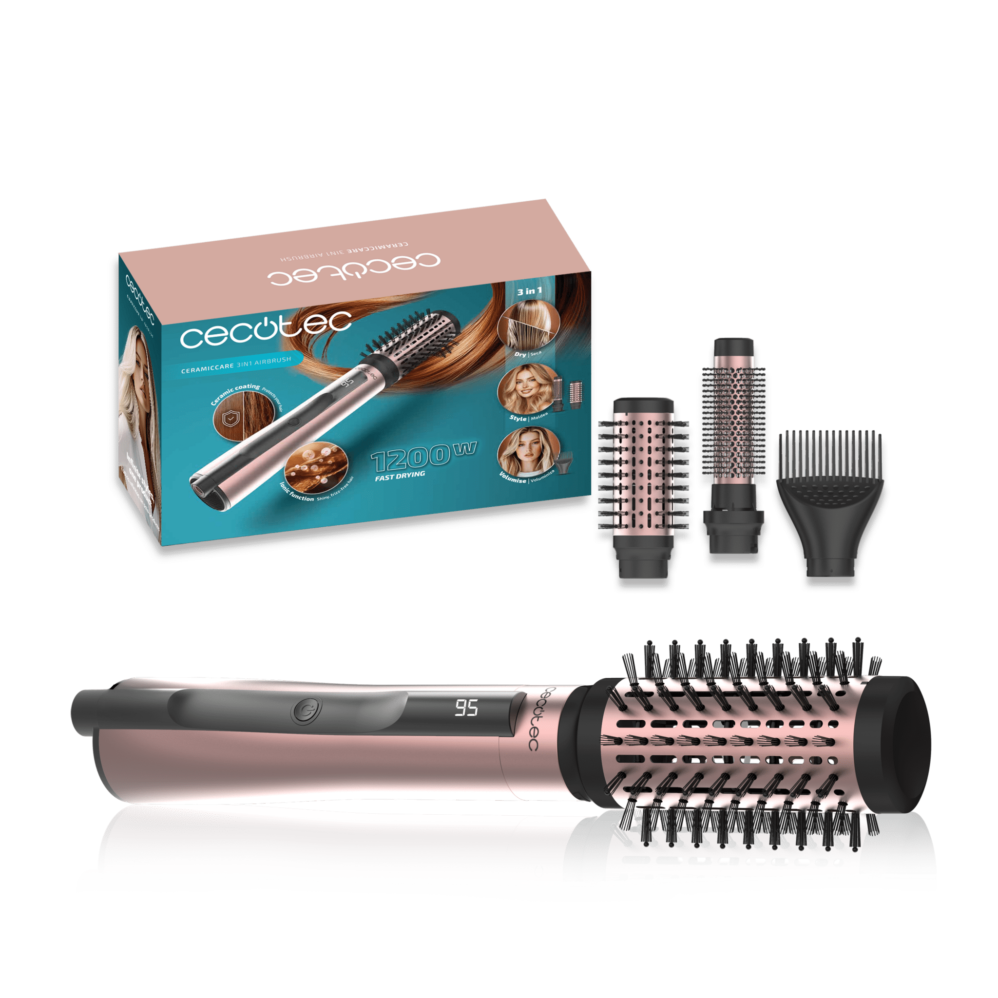Cecotec CeramicCare 3in1 AirBrush con caja y accesorios